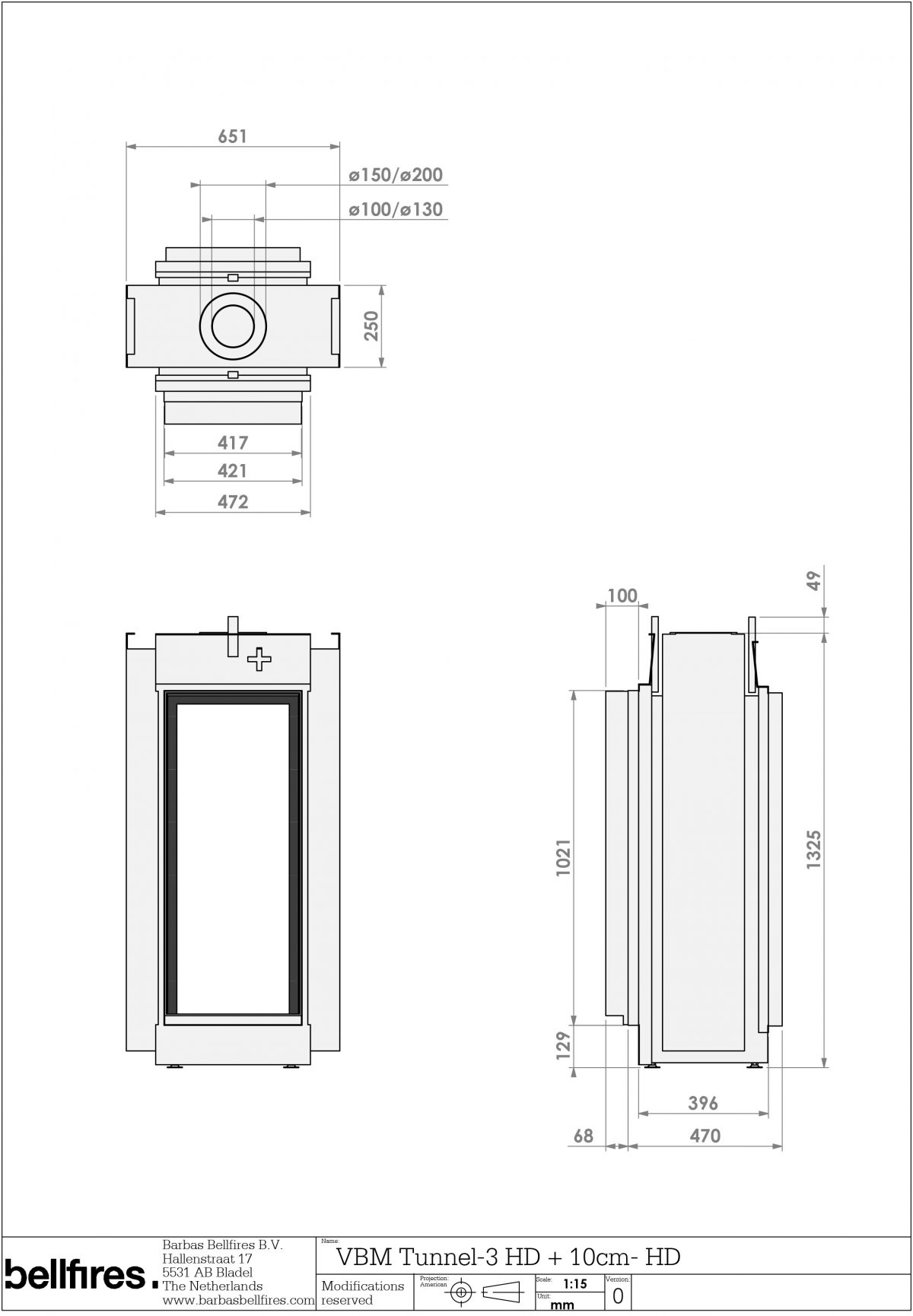 Vert Bell Medium Tunnel Fireplaces